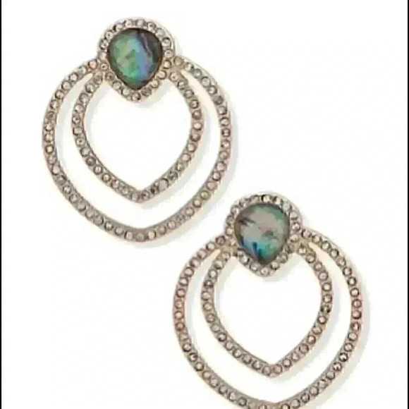 Anne Klein New AlbaloneDoorknocker Earrings - Picture 1 of 2